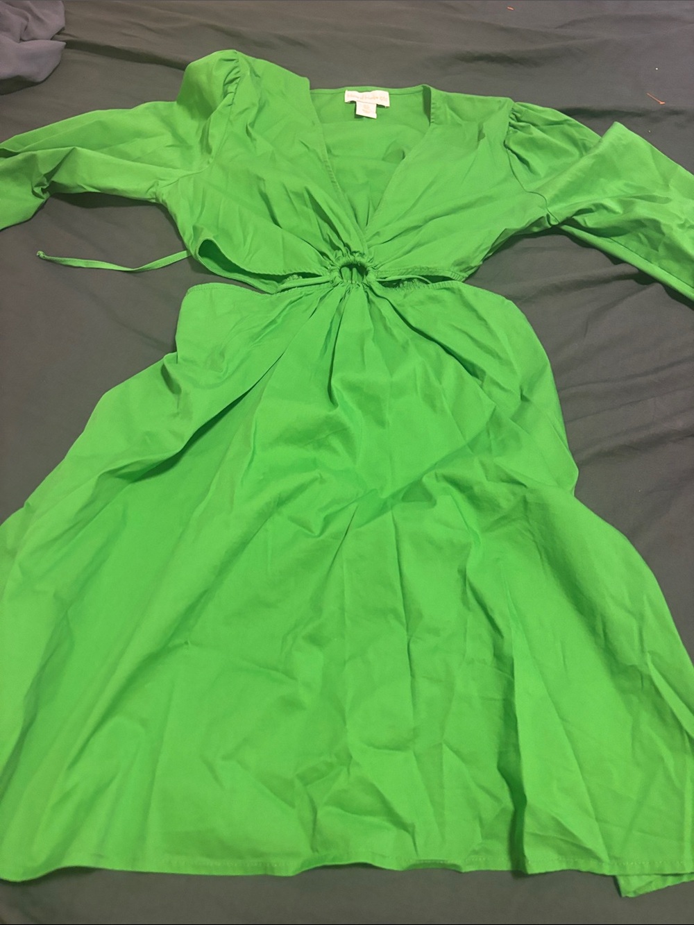House of Harlow 1960 Bright Green Long Sleeve Midi Dress